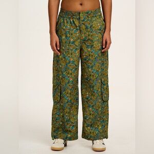 Floral Green Cargo Pants